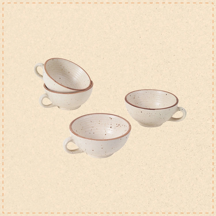Elysian white soup bowls SET OF 4 (5.5x4.6x2.2)