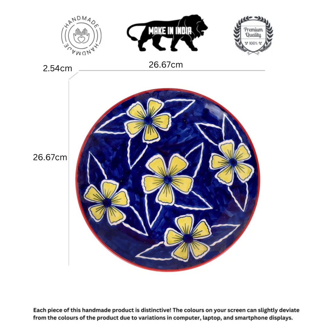 Flowers of Ecstasy Dinner Plates Set of 4, Azure