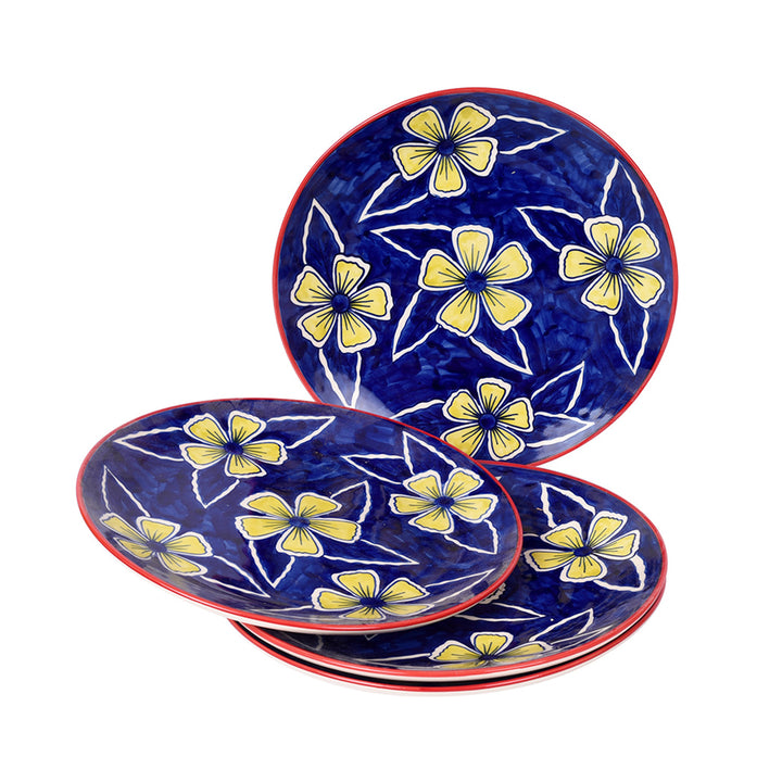 Flowers of Ecstasy Dinner Plates Set of 4, Azure