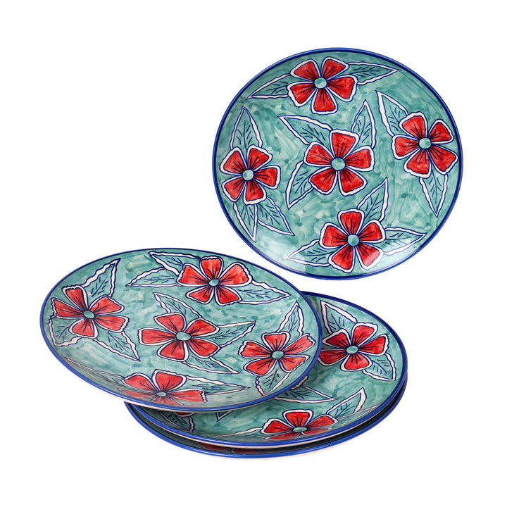 Flowers of Ecstasy Dinner Plates Set of 4, Arctic