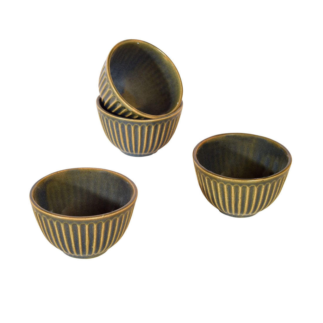 Grazed Green Serving Bowls Set of 4