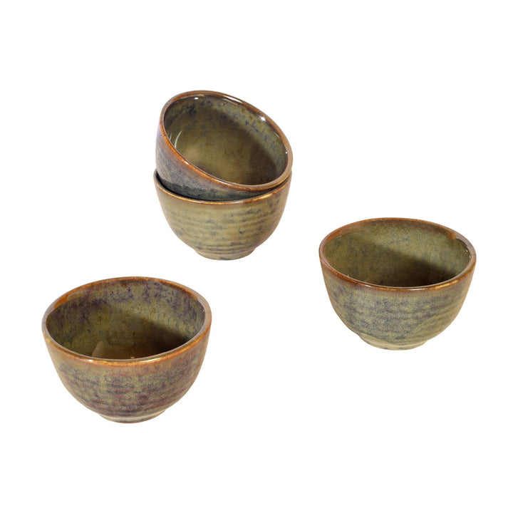 Glazed Green Serving Bowls Set of 4