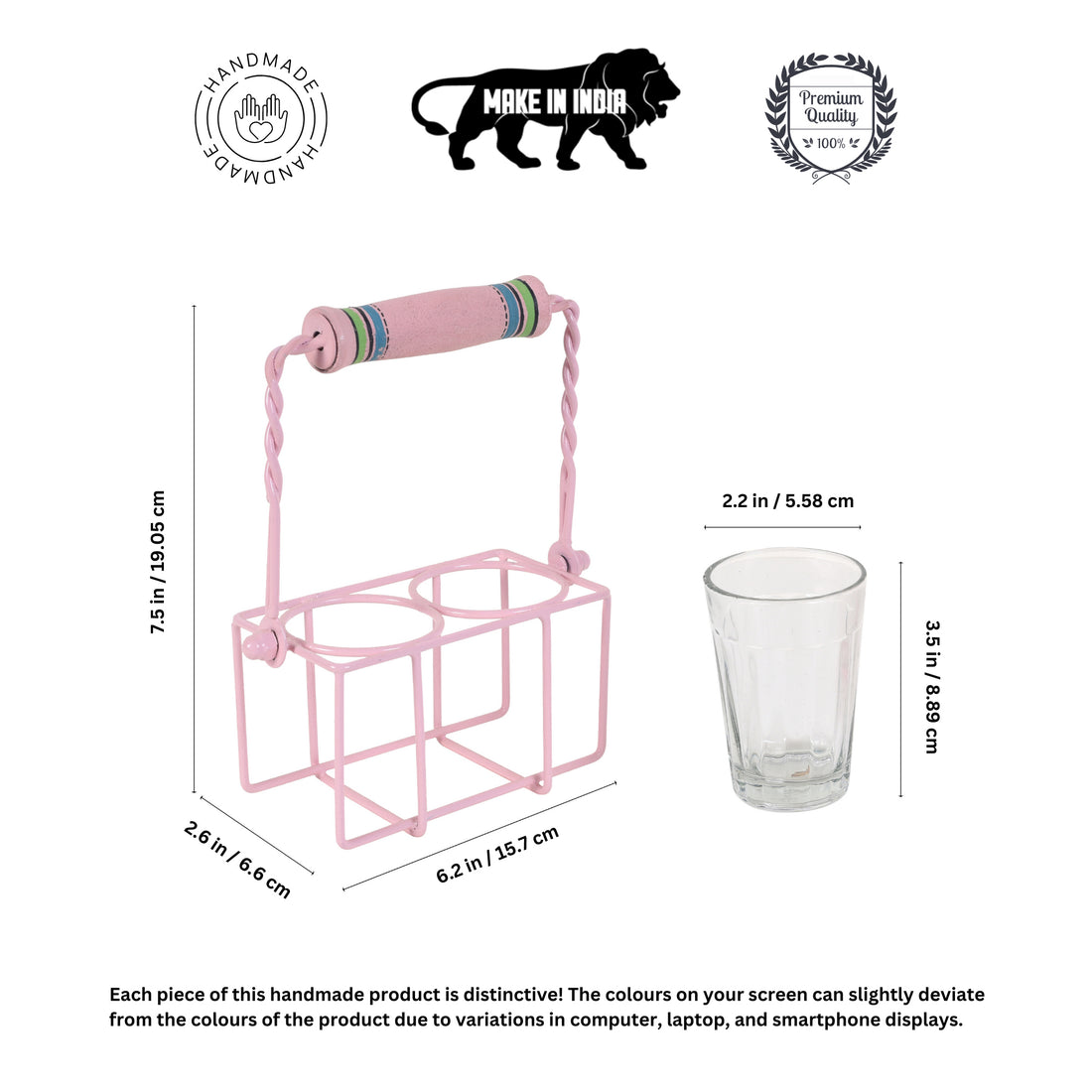 Cutting chai in blush pink SET OF 2 (6.2x2.6x7.5)