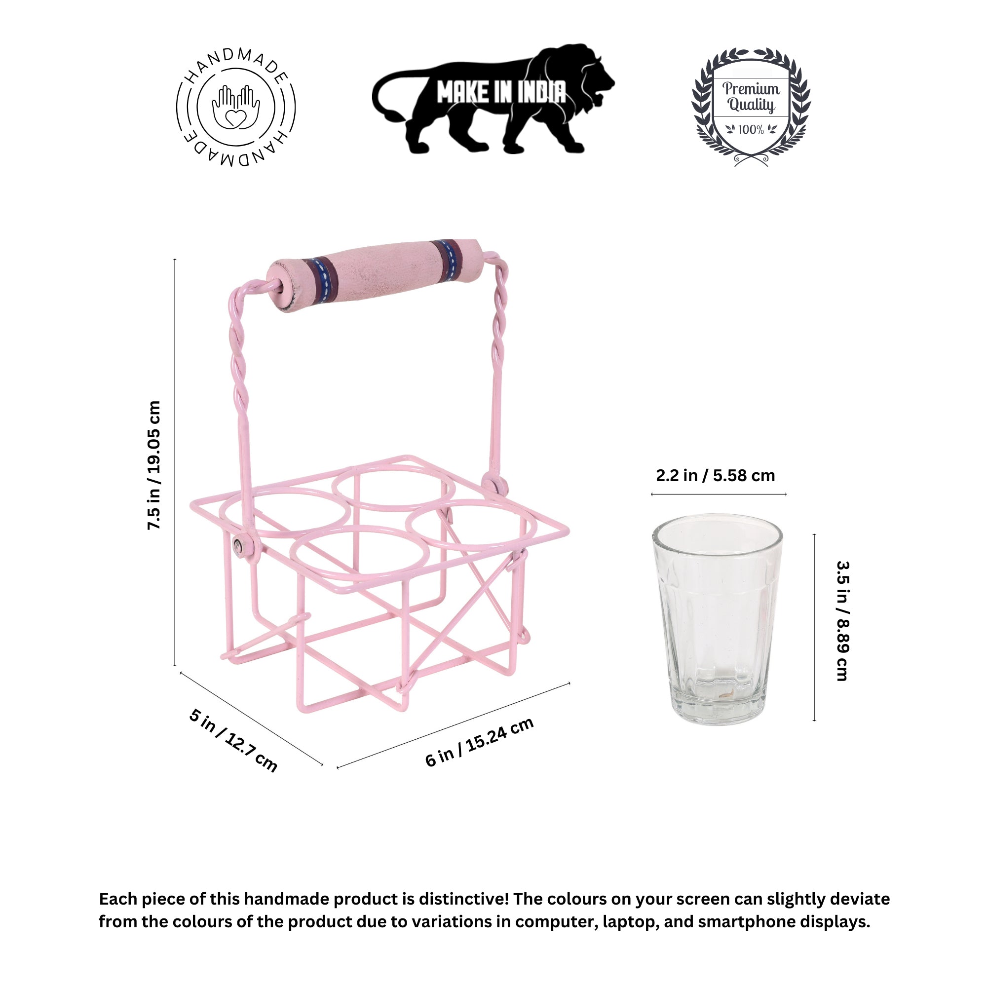 Cutting chai in blush pink SET OF 4 (6x5x7.5)