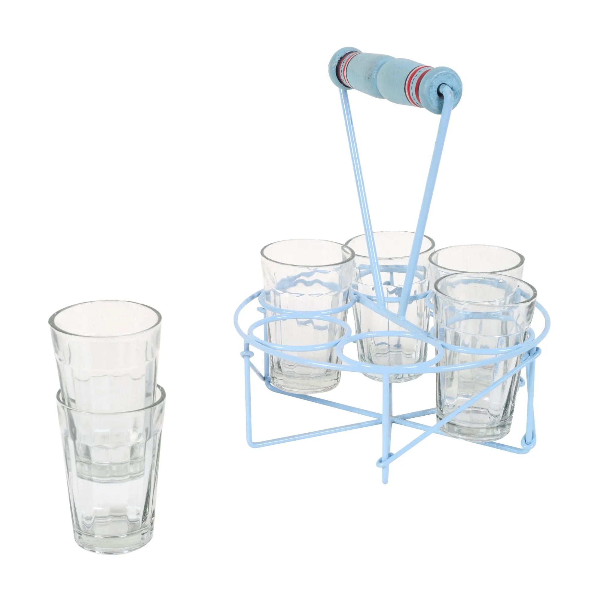 Cutting chai in sky blue SET OF 6 (7.2x7.2x8.5)