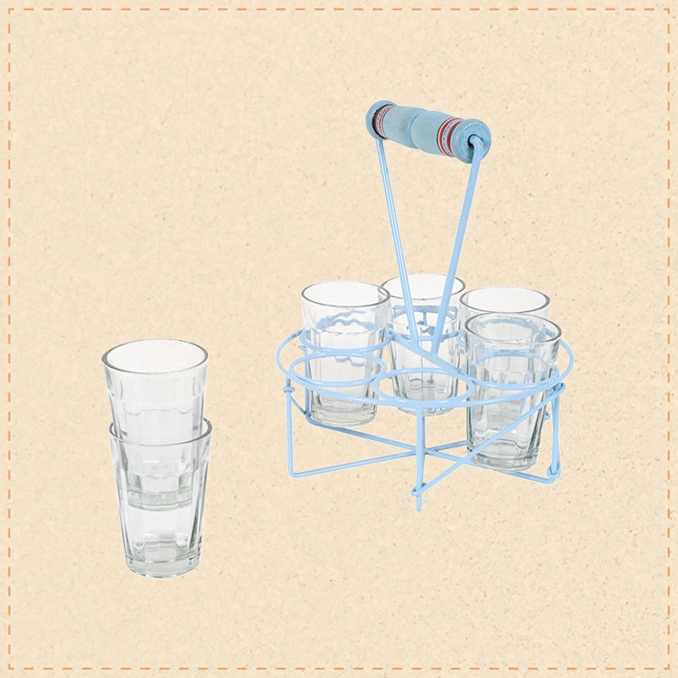 Cutting chai in sky blue SET OF 6 (7.2x7.2x8.5)