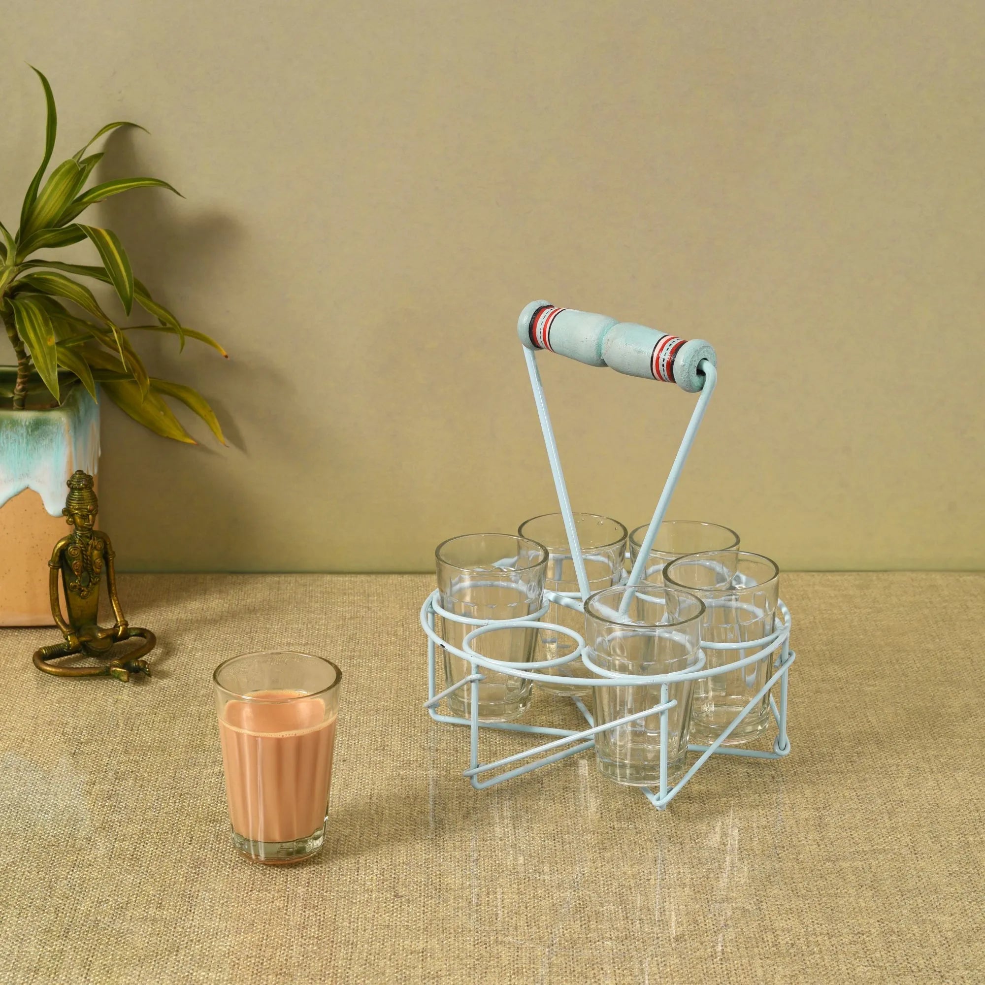 Cutting chai in sky blue SET OF 6 (7.2x7.2x8.5)