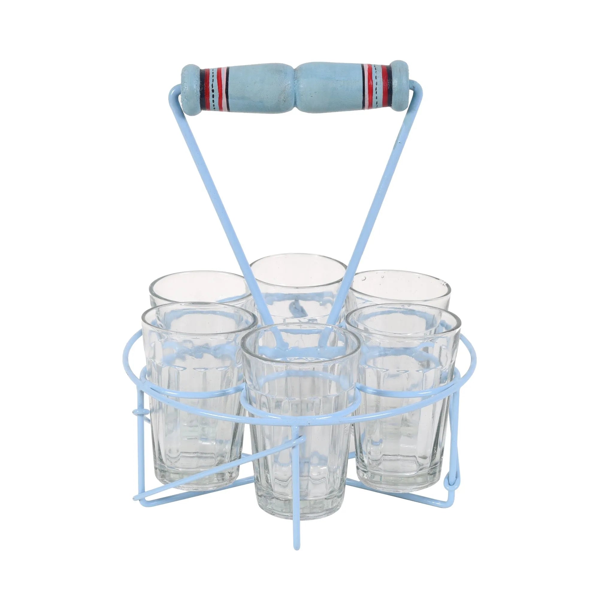 Cutting chai in sky blue SET OF 6 (7.2x7.2x8.5)