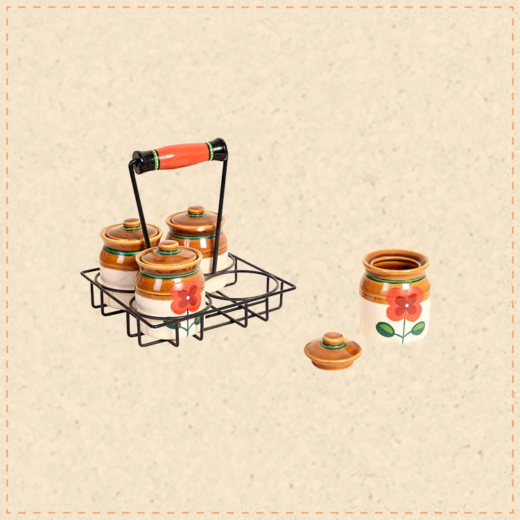 Pickle Jars Set of 4 with stand