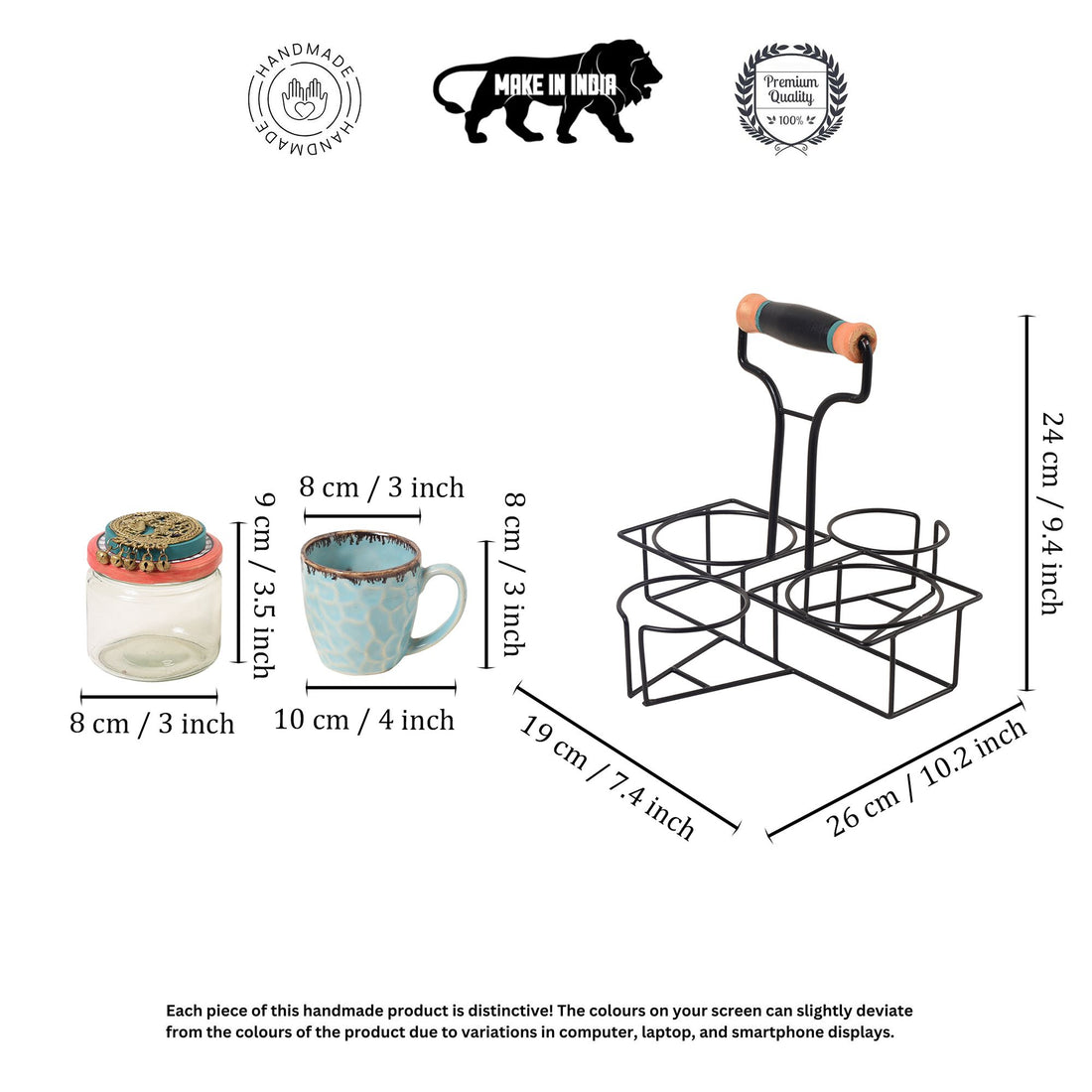 Elegance Duo Cup & Snack Jar Set with Iron Tray