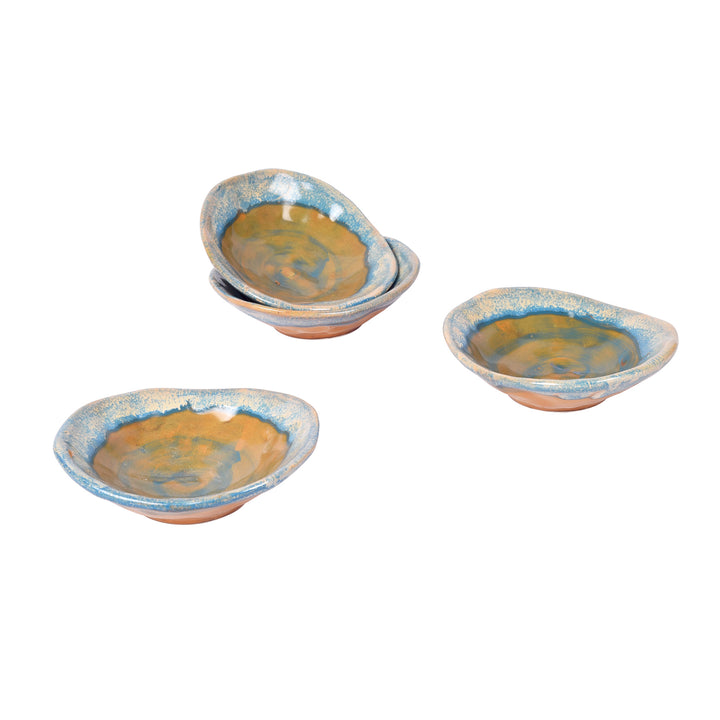 Turquoise Nut Servers Set of 4 bowls