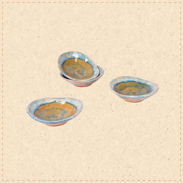Turquoise Nut Servers Set of 4 bowls
