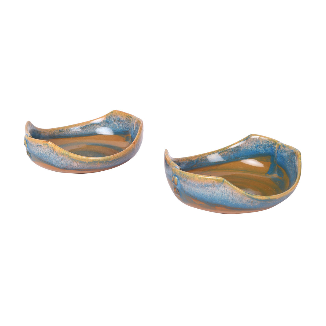 Turquoise Cutting Serving Bowls Set of 2