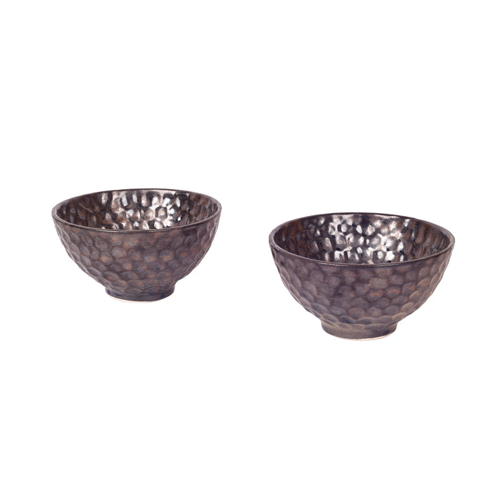 Crater Snacking Bowls Set of 2, Grey