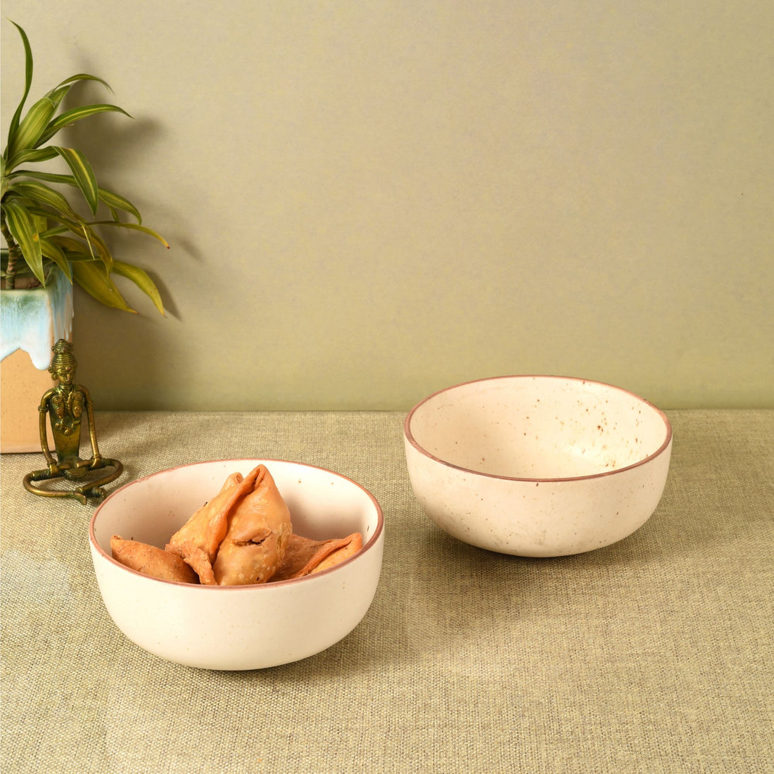 Elysian White Serving Bowls Set of 2 (7x7x3)