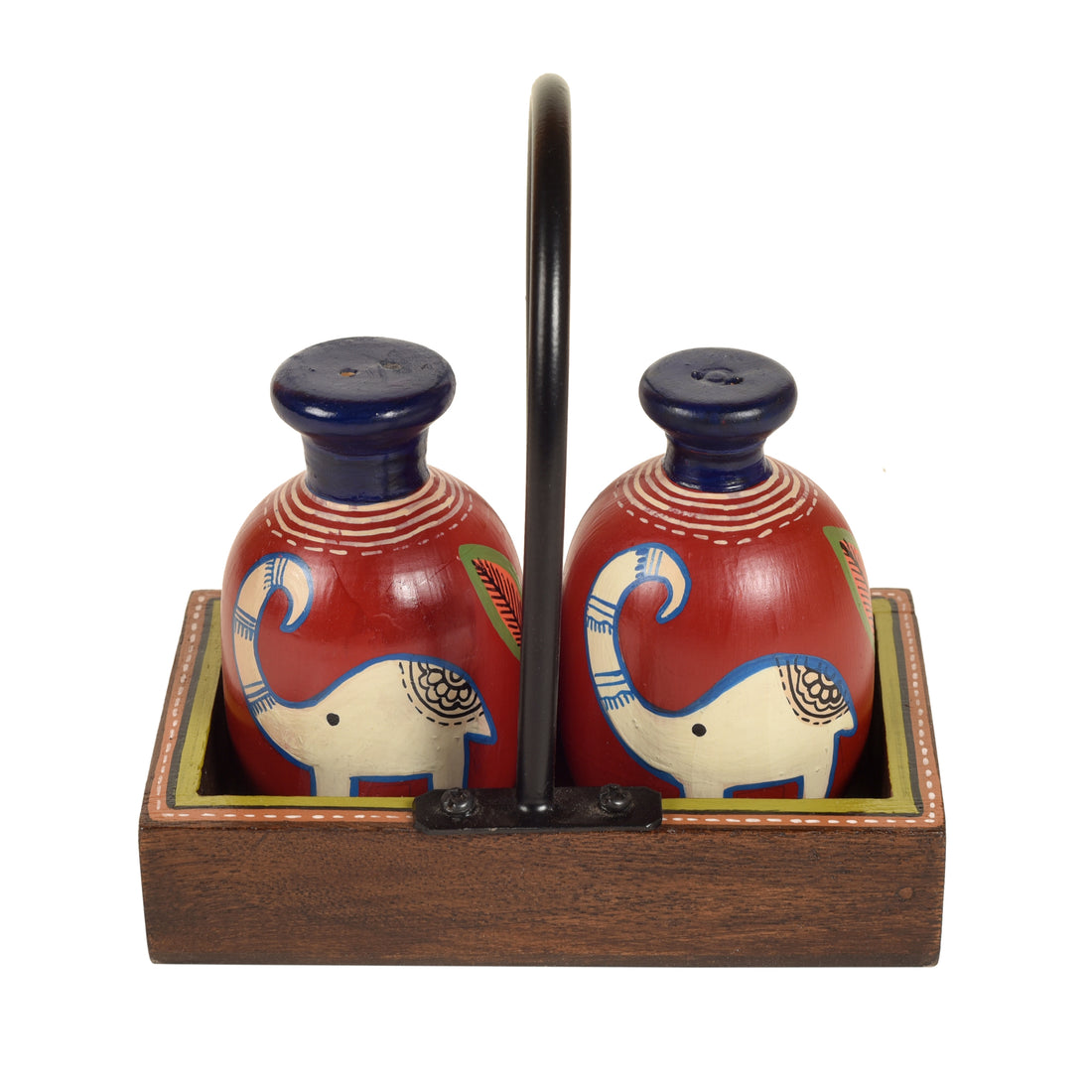 Happy Elephant Salt n Pepper Shaker in Tray