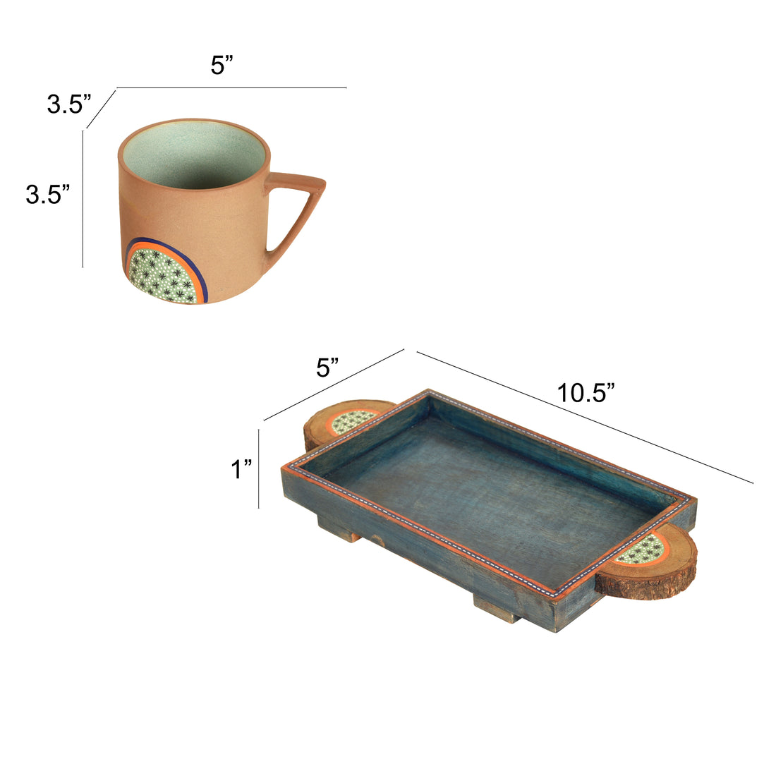 Desert Sand Breakfast Cups and Tray S03 (10.5x5x4.5)