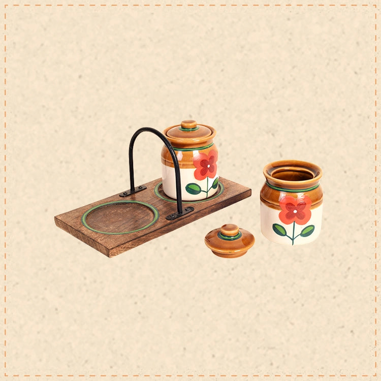Pickle Jars Set of 2 with stand