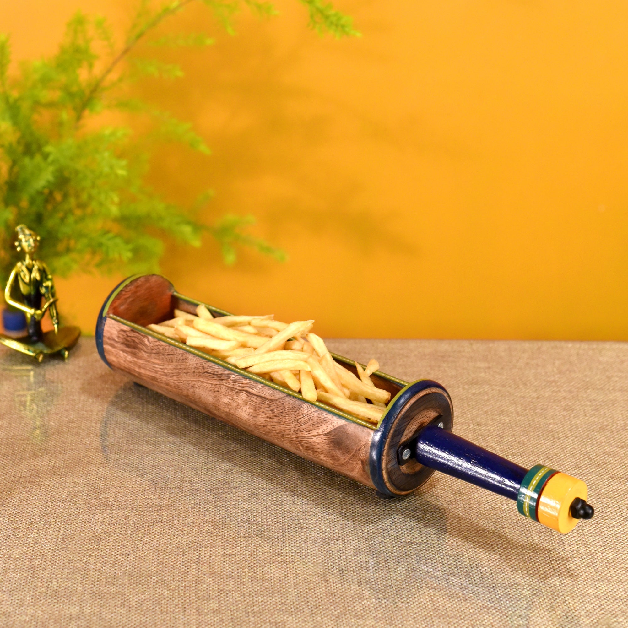 Midnight Blue Snacks Server in Tubular Shape