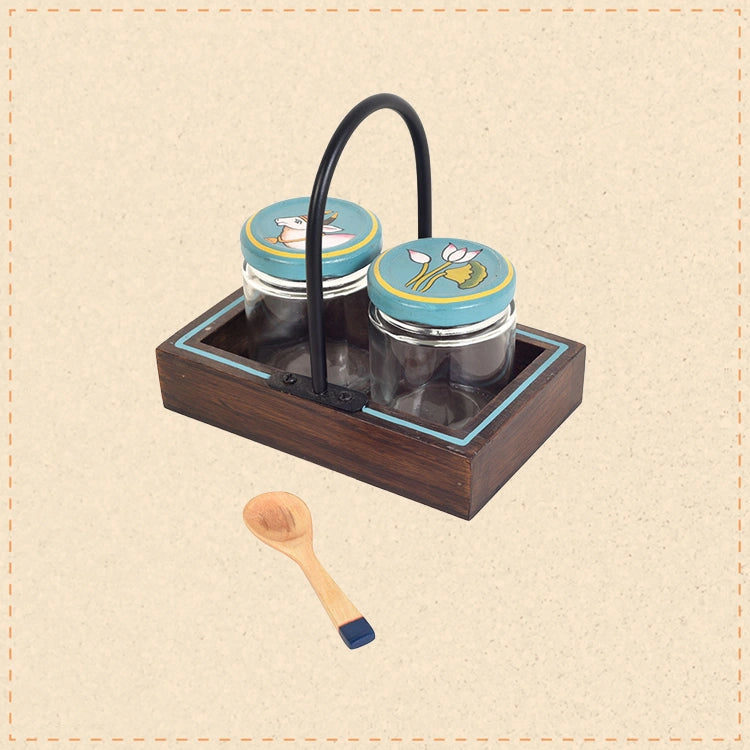 Pichhwai Art Mukhwas Serving Jars and Tray