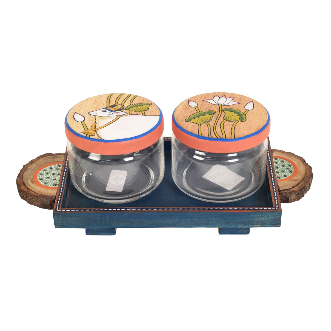 Pichhwai Leela Snacks Sotrage Jars and Tray