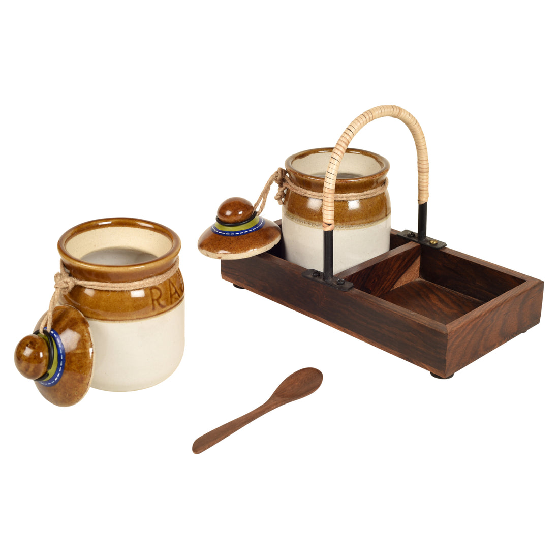 Chatore Barni Set with Cane embellished Tray