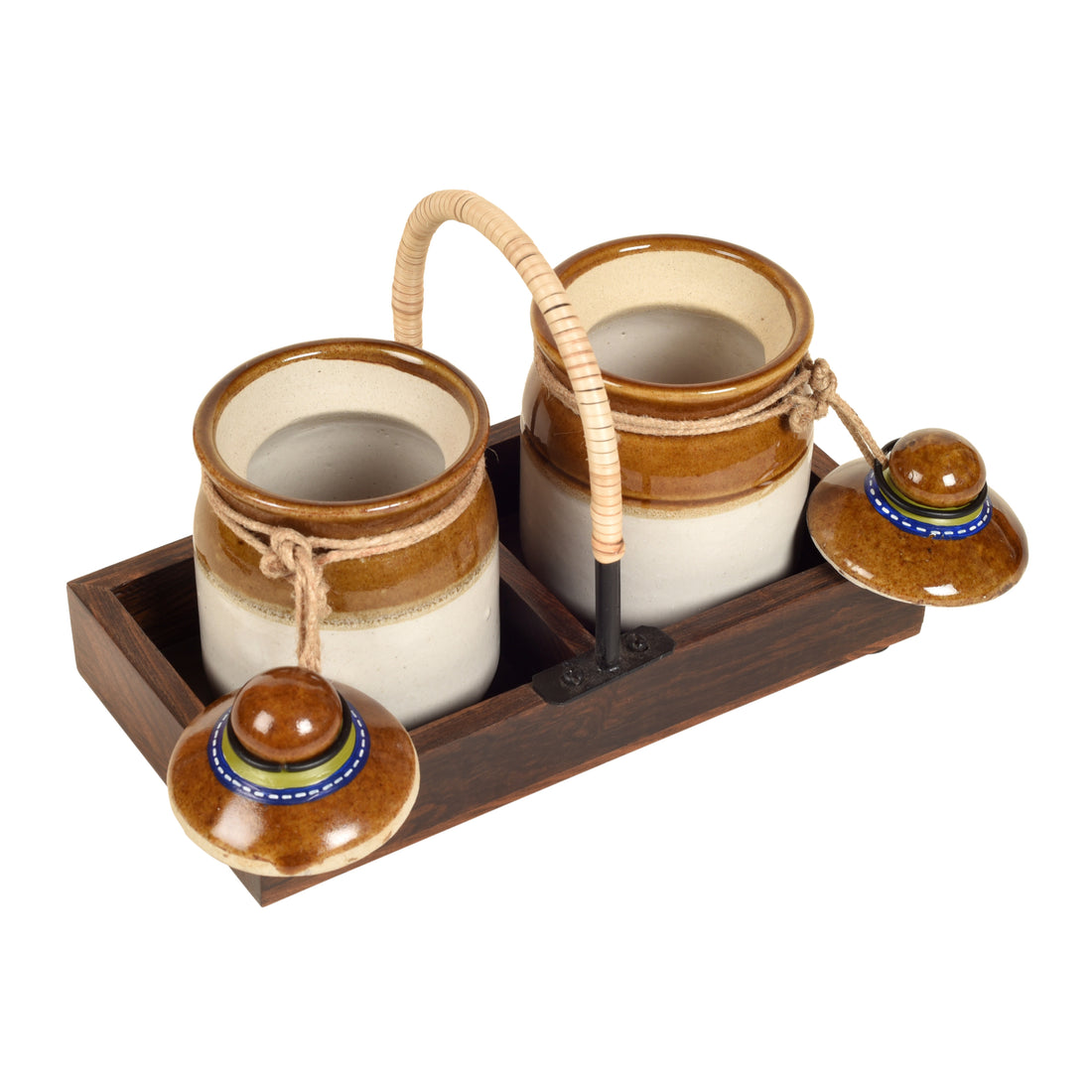 Chatore Barni Set with Cane embellished Tray