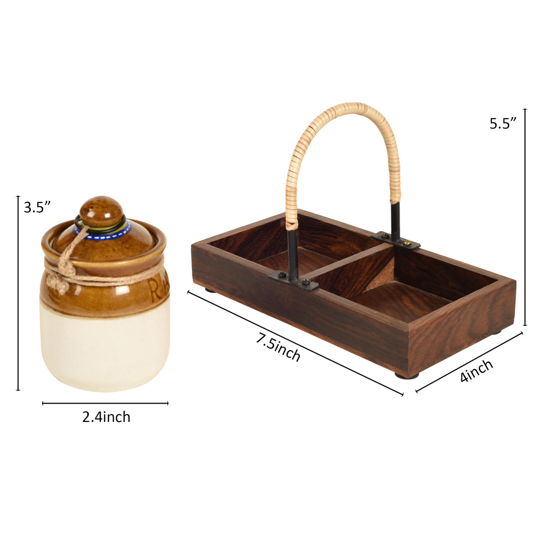 Chatore Barni Set with Cane embellished Tray