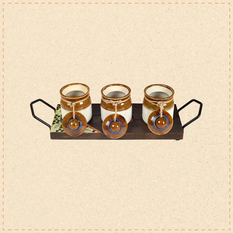 Chatore Barni Set with Stylish Wooden Tray