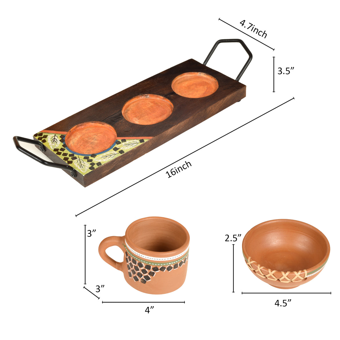 Knosh Breakfast Set in a Stylish Tray (Set of 3)