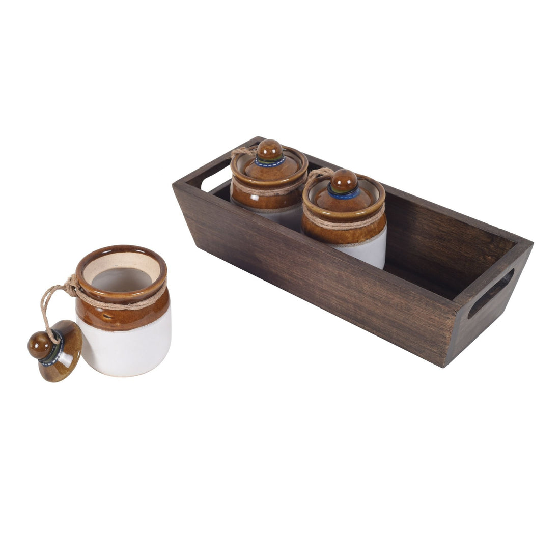 Achaar Tray with Three Barnies (11.5x4.6x4.5)