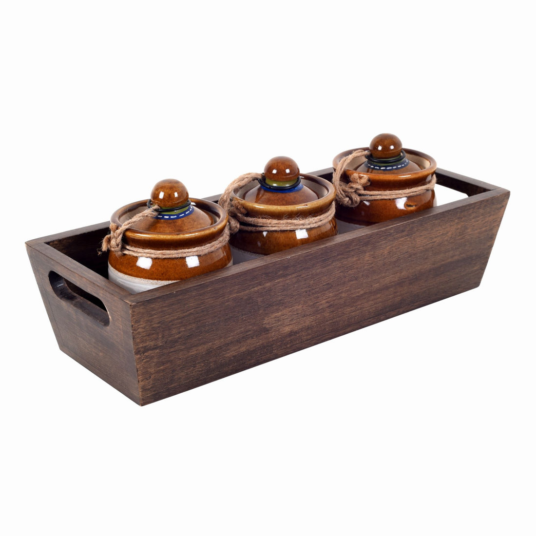 Achaar Tray with Three Barnies (11.5x4.6x4.5)