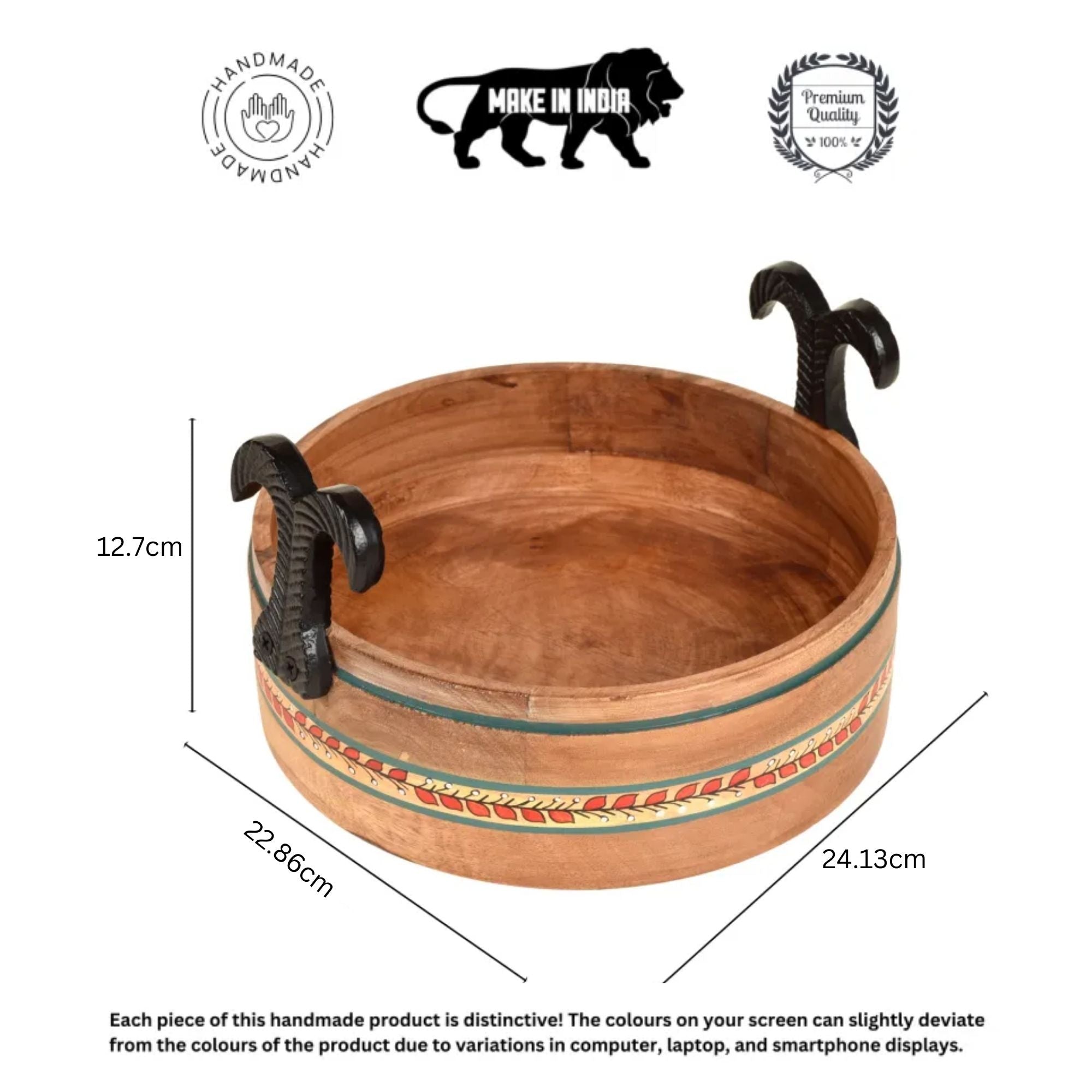 Rosho Fruit Basket Handcrafted in Mango Wood