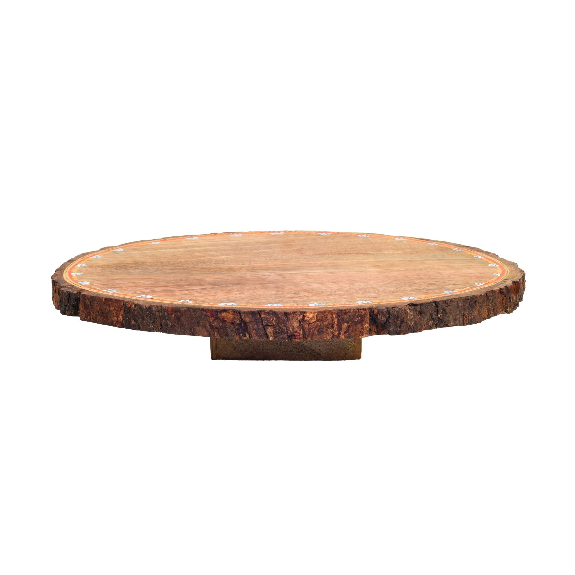 Rustic Wooden Cake Stand, Natural Log Slice Platter for Serving, Decor and Gifting