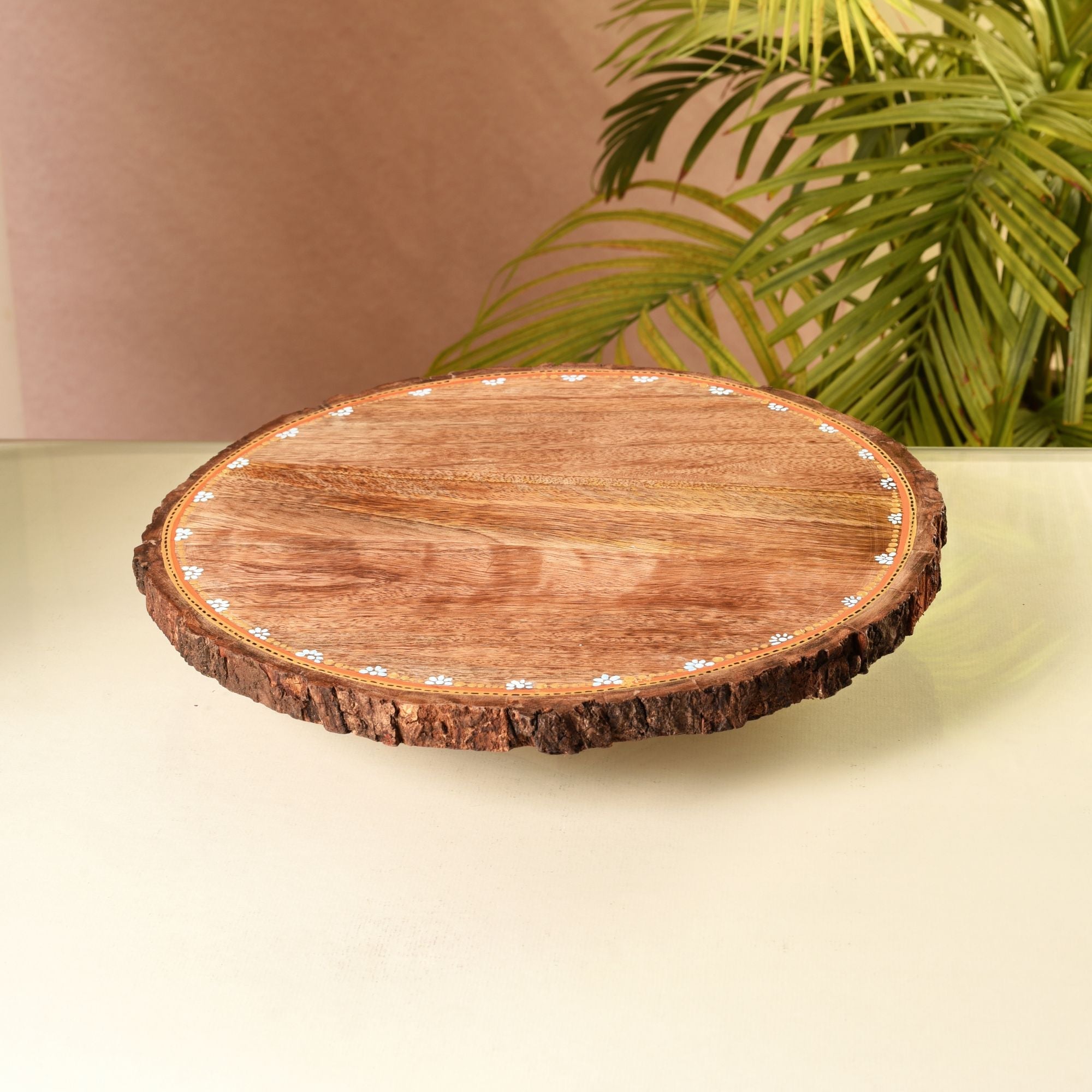 Rustic Wooden Cake Stand, Natural Log Slice Platter for Serving, Decor and Gifting