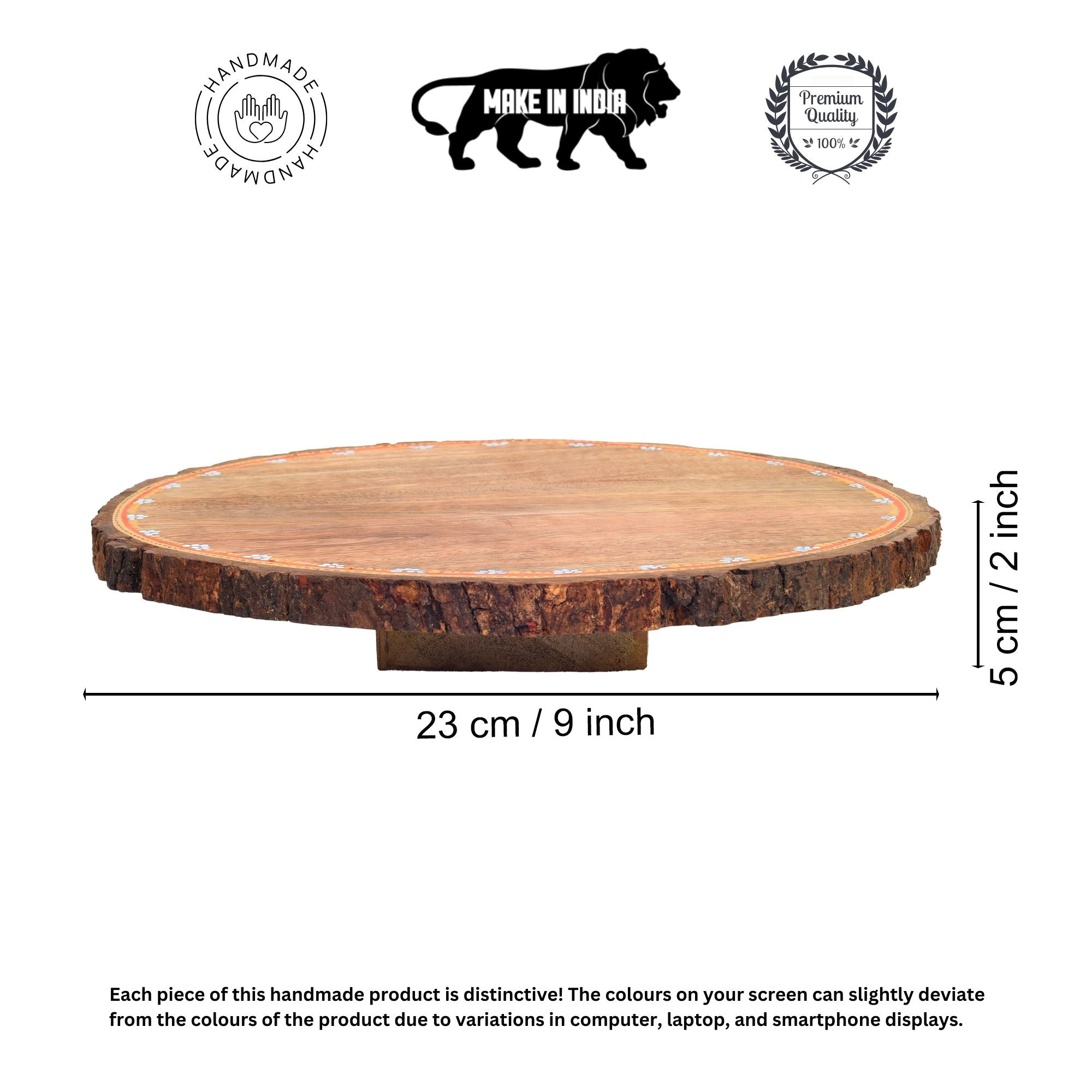 Rustic Wooden Cake Stand, Natural Log Slice Platter for Serving, Decor and Gifting