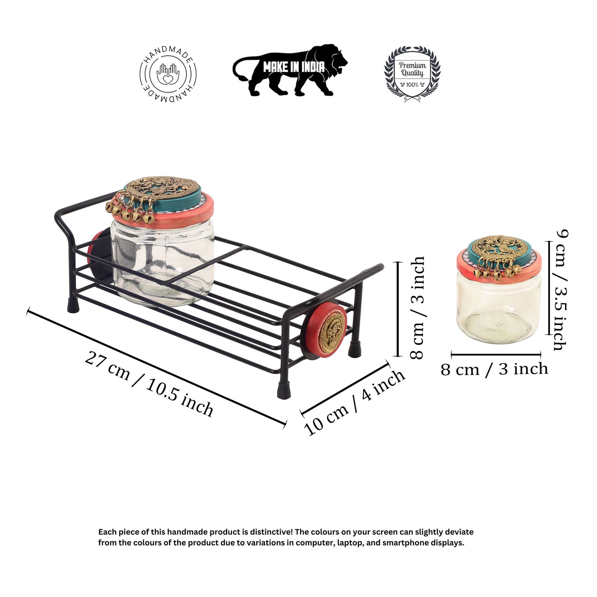 Sleek Metal Tray & Duo Jars Set