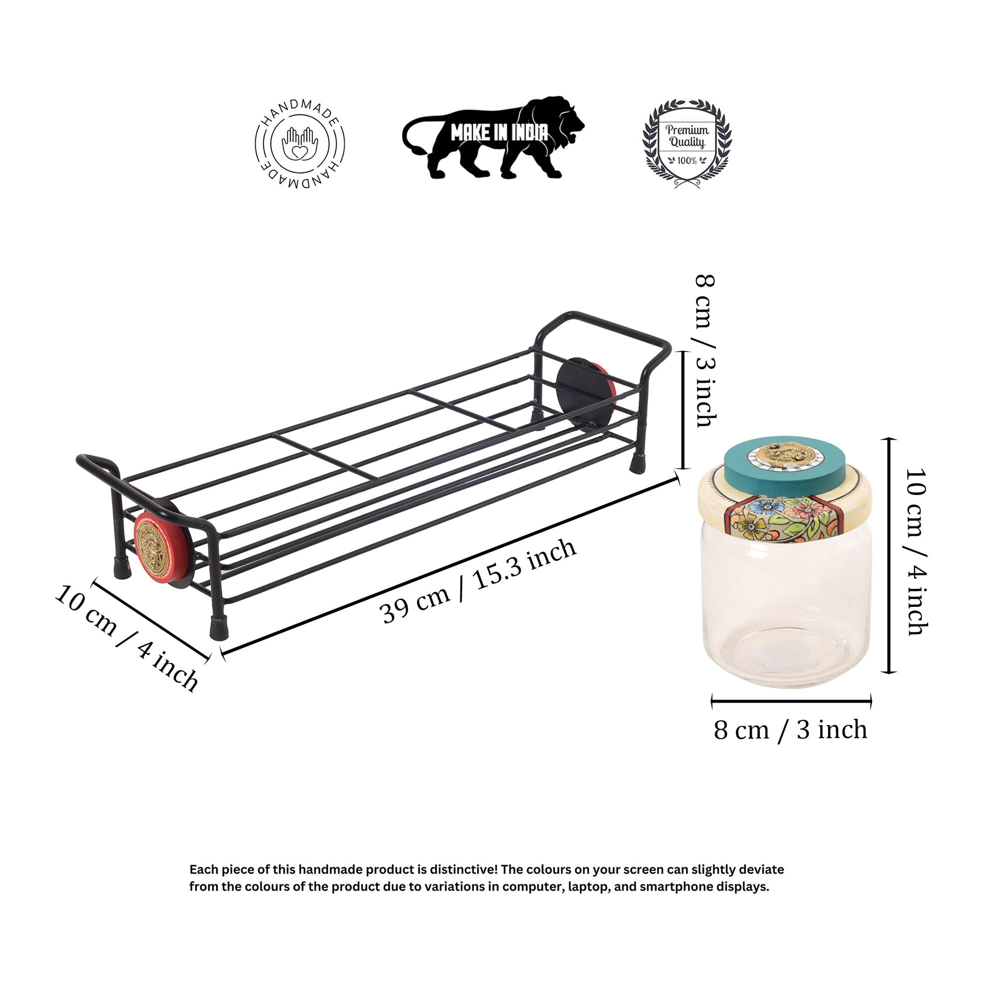 Sleek Metal Tray & Trio Jars Set