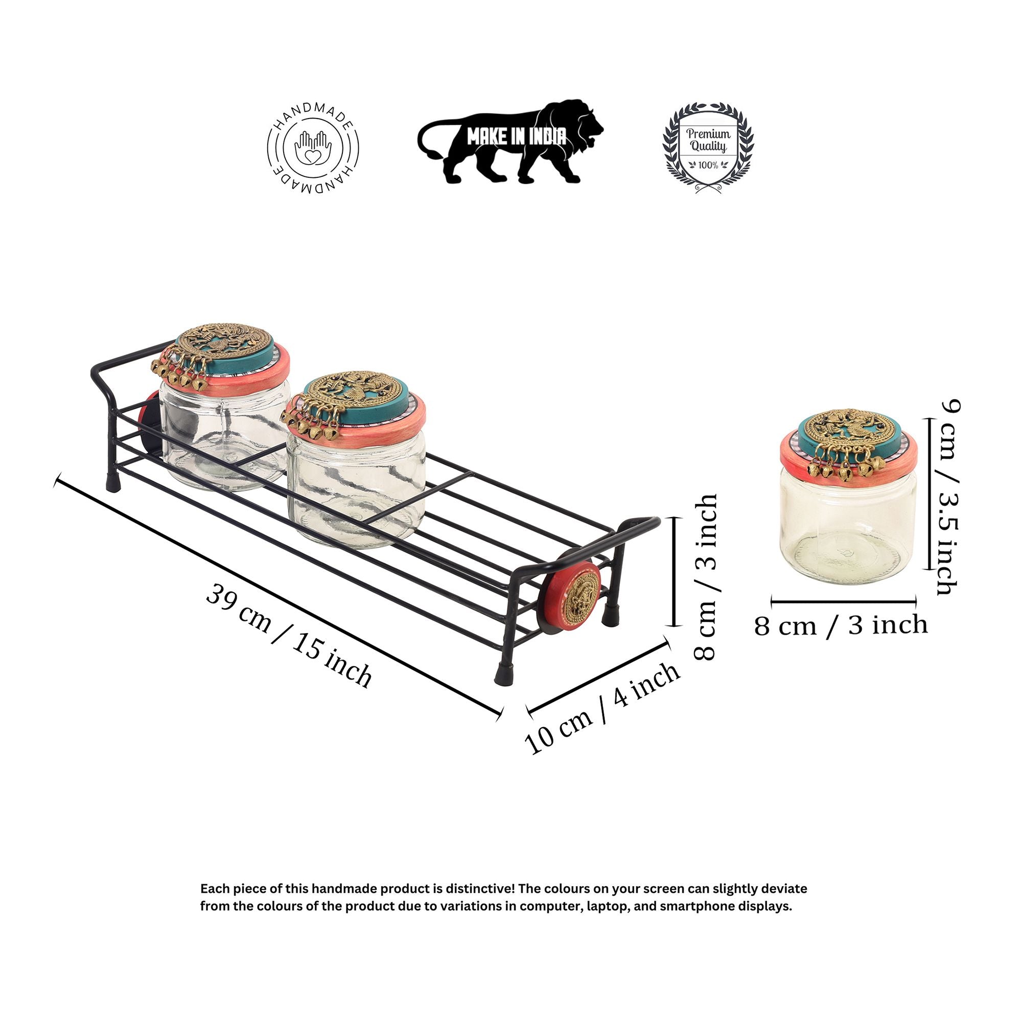 Sleek Metal Tray & Trio Jars Set