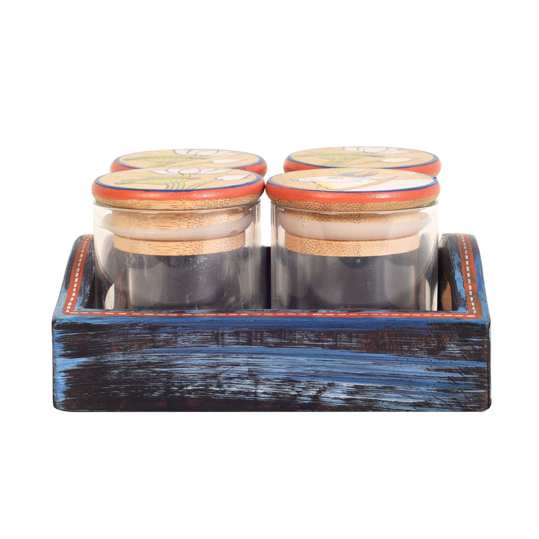 Pichhwai Nuts Storage Jars S04 and Tray