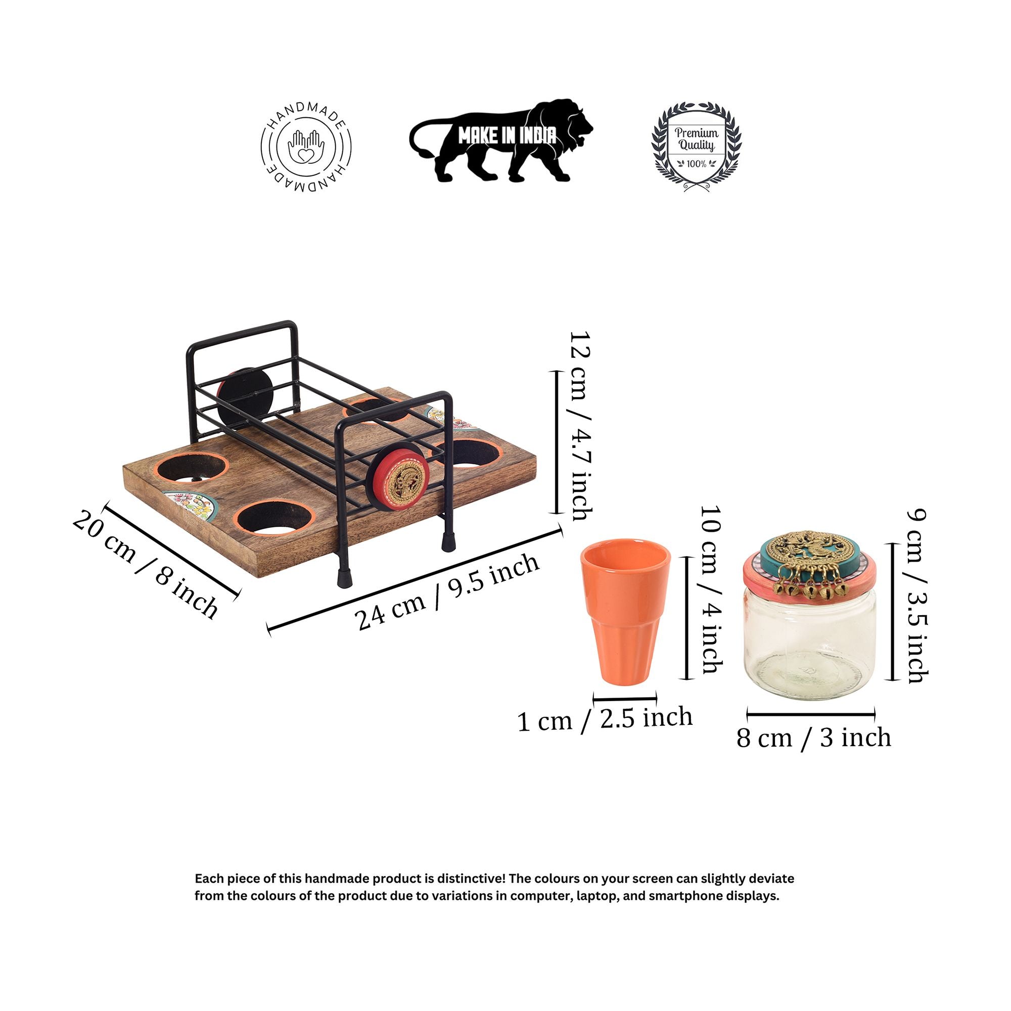 Serene Tea Time Wooden Tray Set