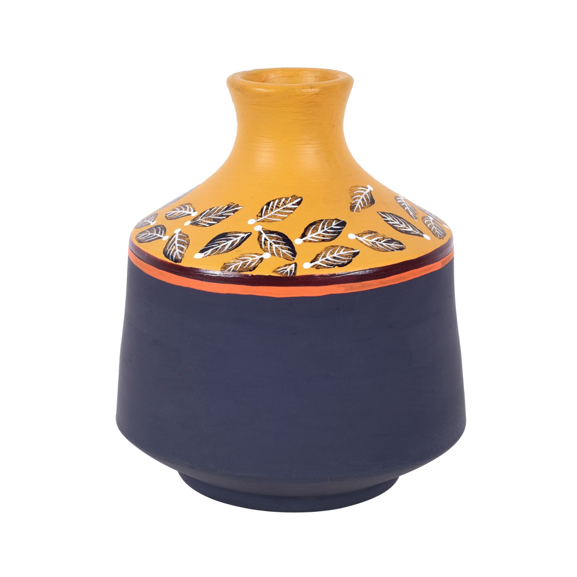 Midnight Sunflower Terracotta Cone Vase (5x5x6)