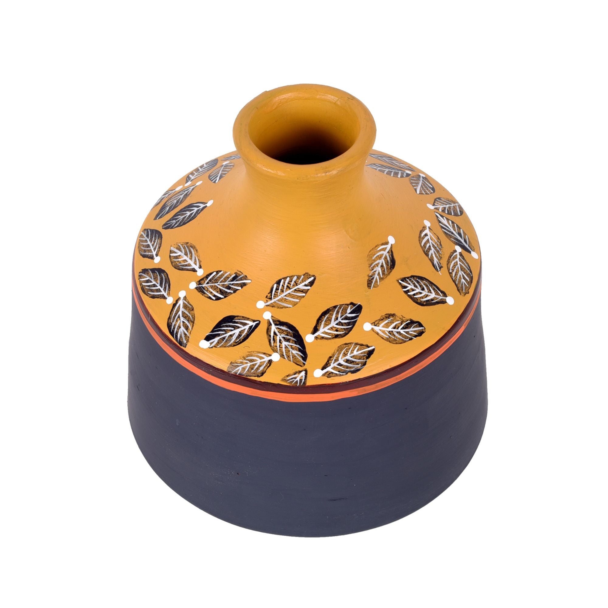 Midnight Sunflower Terracotta Cone Vase (5x5x6)