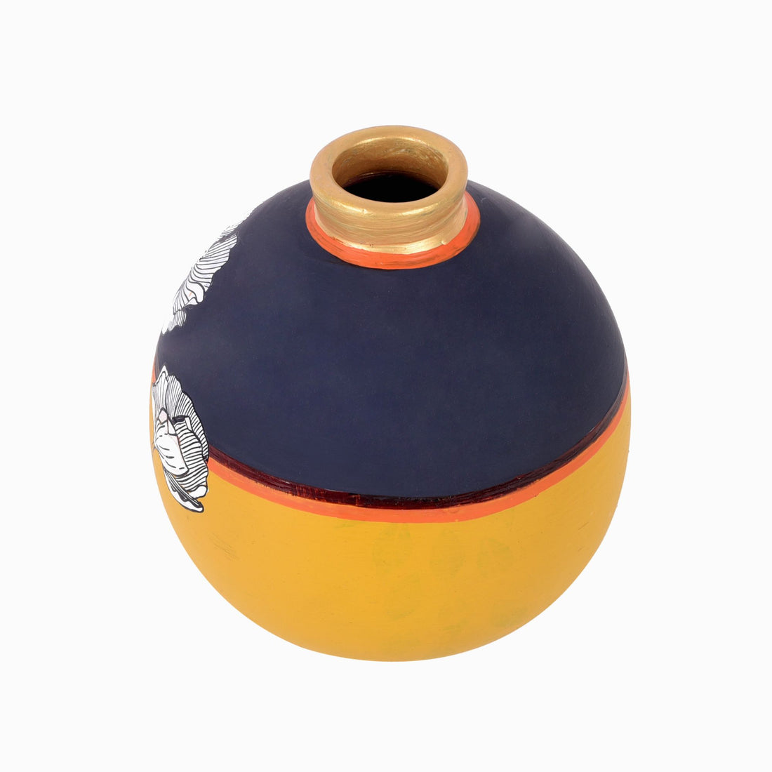 Sunset Flower Terracotta Matki Vase (5x5x6)
