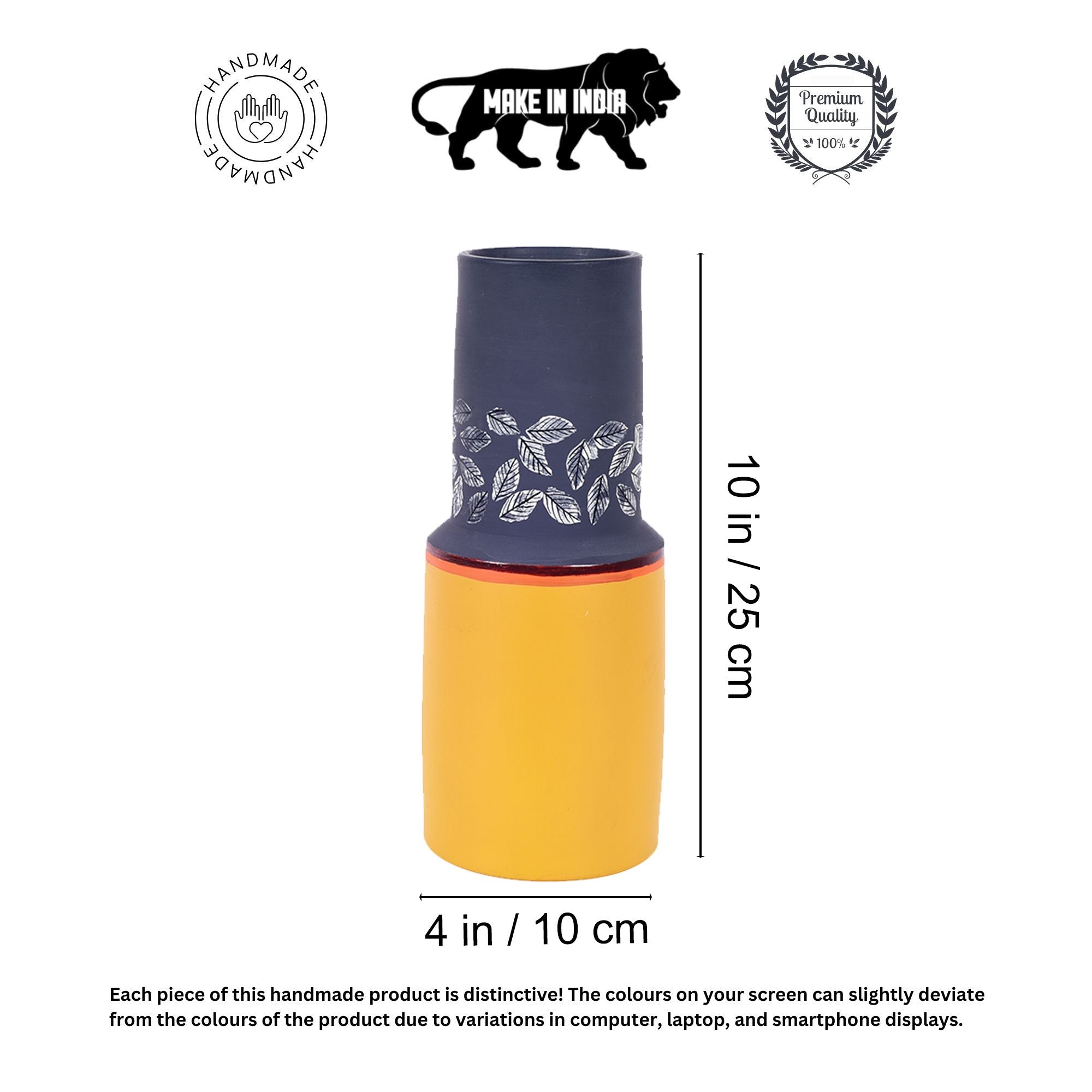 Bluebell Fields Terracotta Cylinder Vase (4x4x10)