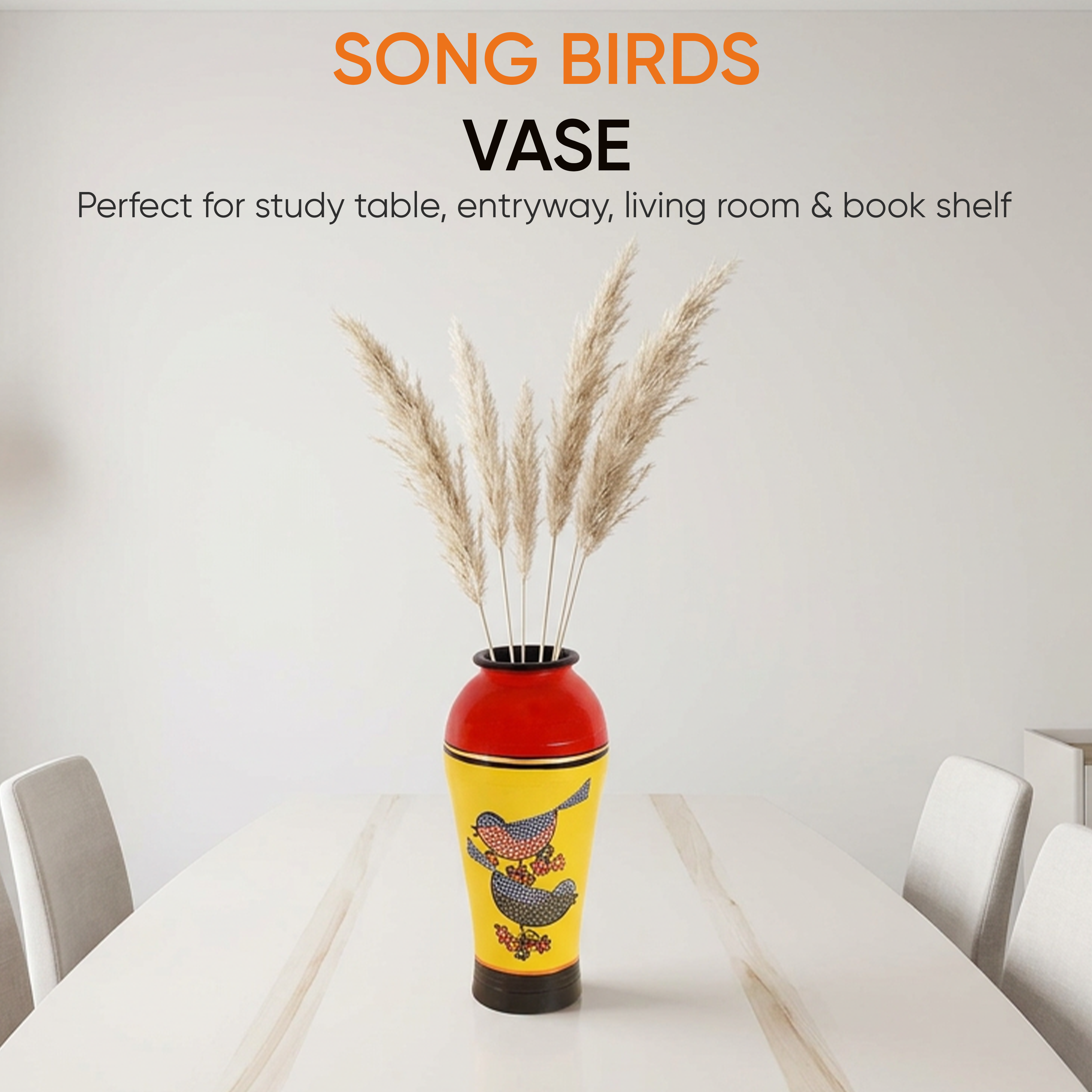 Song Birds Terracotta Vase Set of 2