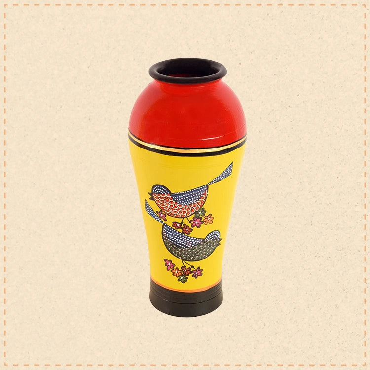 Song Birds Terracotta Vase Set of 2