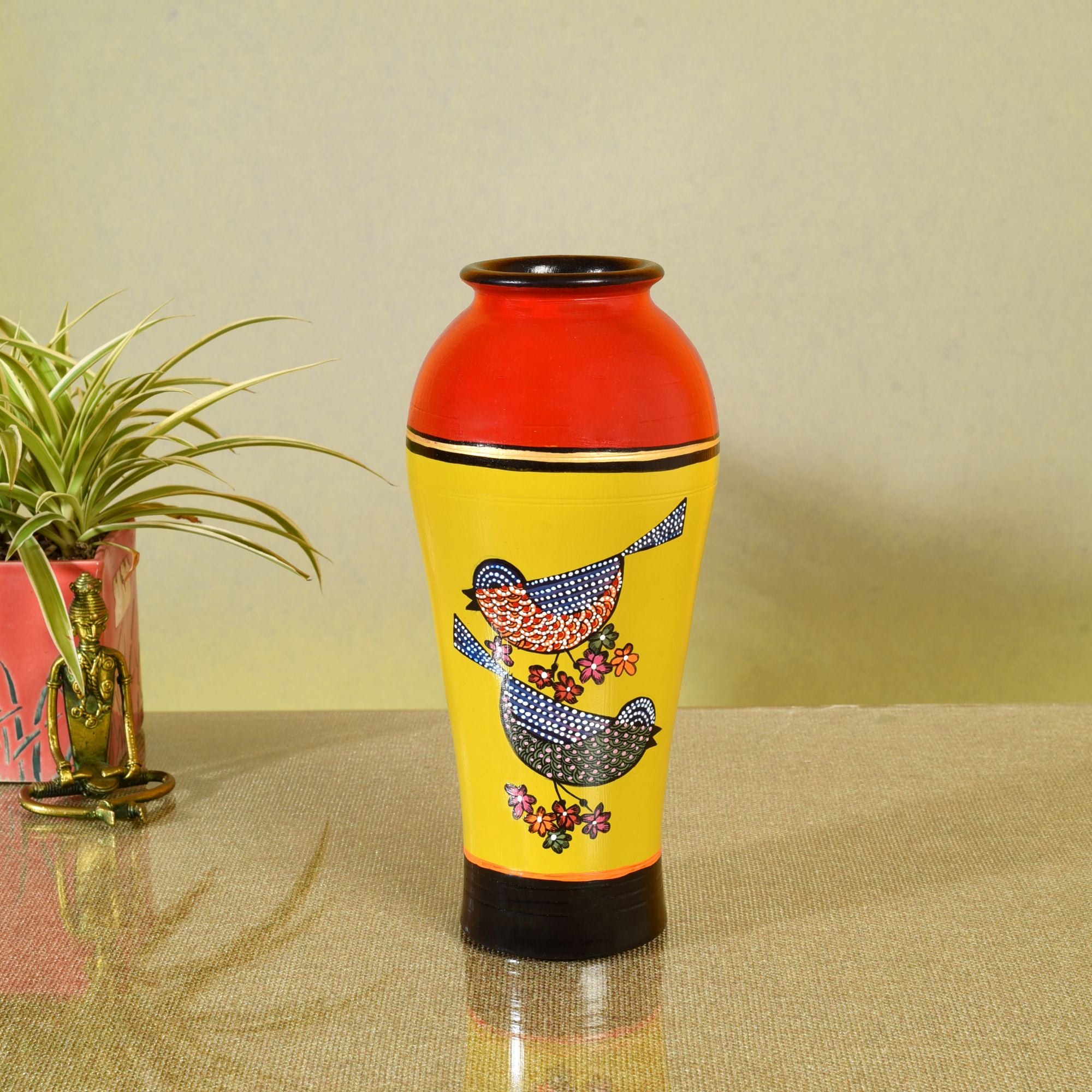 Song Birds Terracotta Vase Set of 2