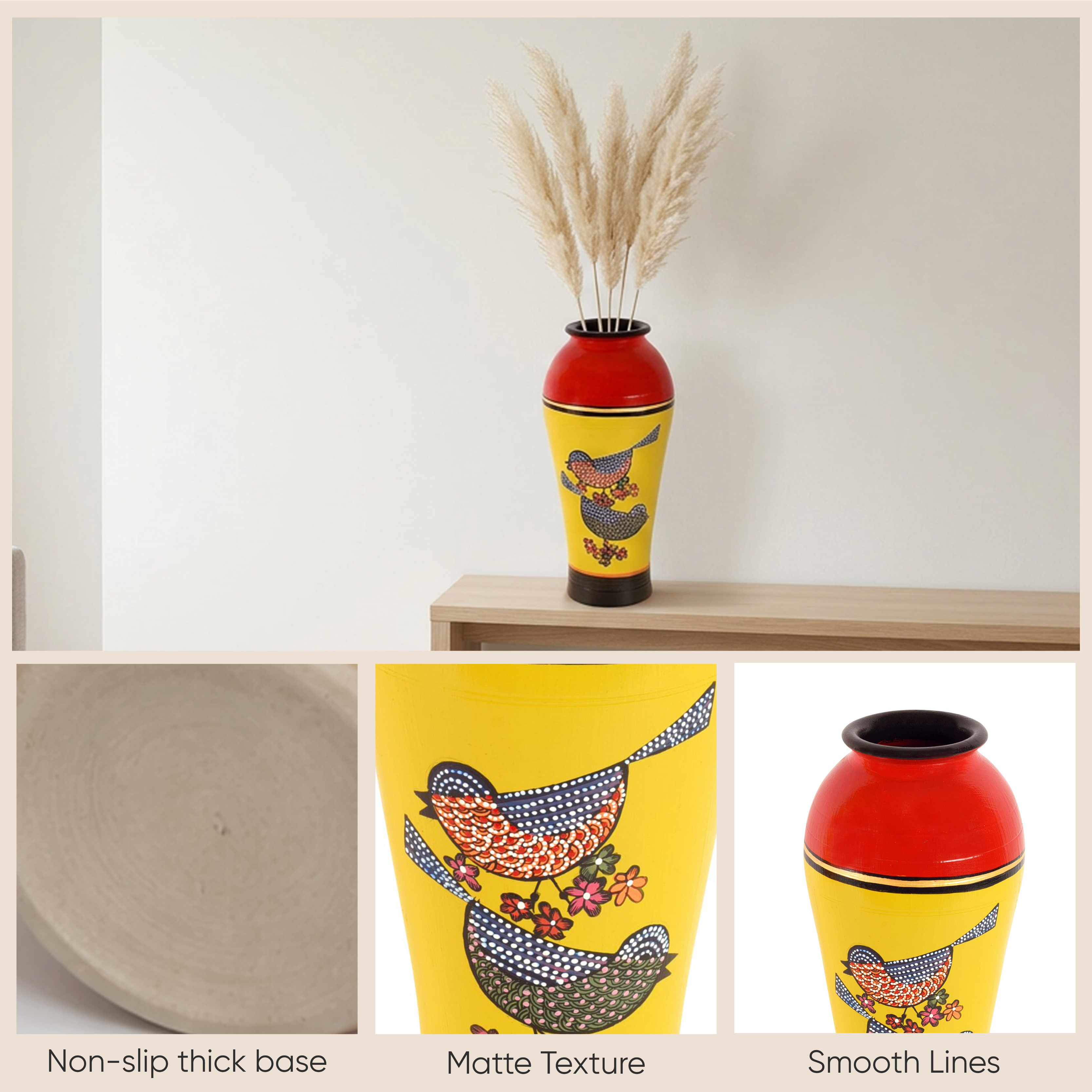 Song Birds Terracotta Vase Set of 2