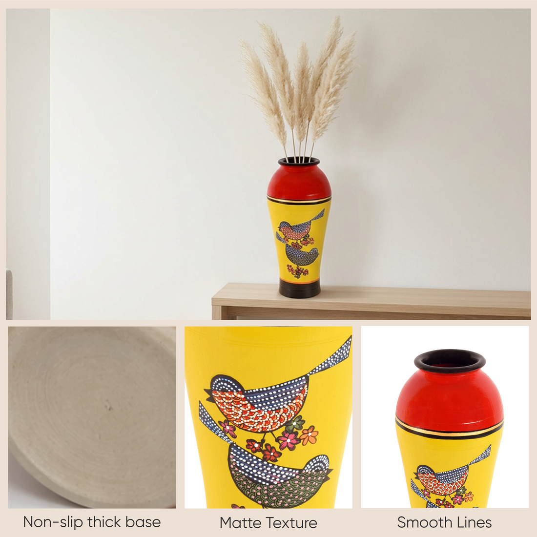 Song Birds Terracotta Vase Set of 2